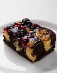 fruit cake on white plate
