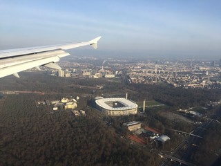 Au dessus de Francfort en avion