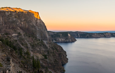 scenic view at dusk in Crater lake National park,Oregon,usa.