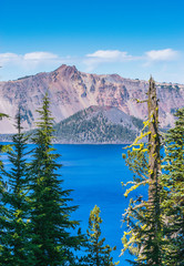 scenic view of crater lake national park on sunny day,Oregon,usa