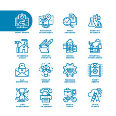 Business Fat Line Icon set
