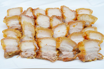 close up crispy pork 
