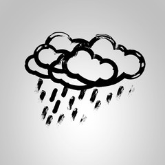 Abstract rain cloud - vector illustration.