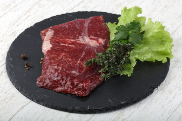 Raw machete steak