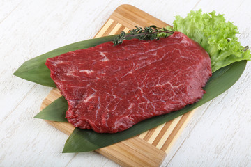 Raw beef steak