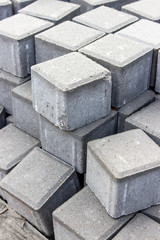 cobbles / Stack with gray paving stones 