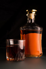 Closeup of whiskey bottle