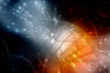 Digital illustration DNA structure in colour background