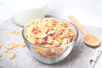 corn flakes with milk,toned image