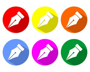 Pen icon flat circle