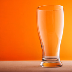 Empty glass of beer