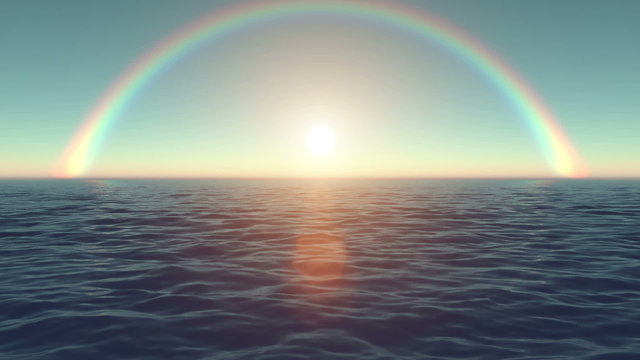 motion up sun on rainbow sky backgrounds with flare