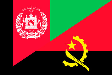Waving flag of Angola and Afghanistan 