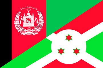 Waving flag of Burundi and Afghanistan 