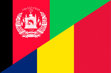 Waving flag of Chad and Afghanistan 
