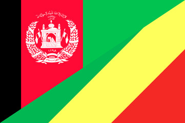 Naklejka premium Waving flag of Congo and Afghanistan 