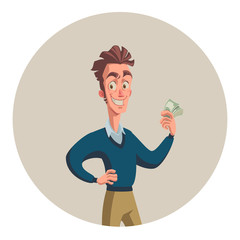 young man with money