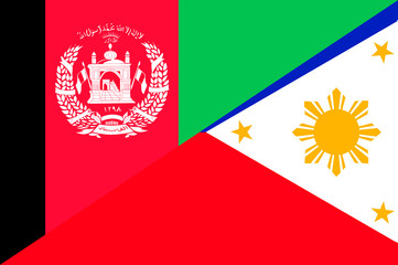 Waving flag of Philippines and Afghanistan 