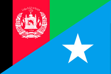 Waving flag of Somalia and Afghanistan 