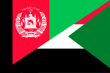 Waving flag of Sudan and Afghanistan 