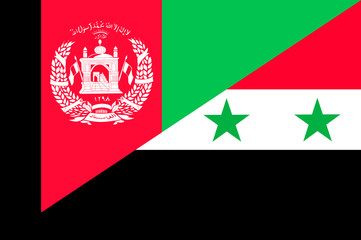 Waving flag of Syria and Afghanistan 