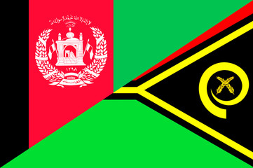 Waving flag of Vanuatu and Afghanistan 
