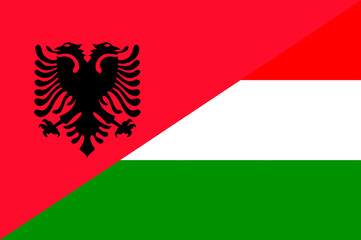 Fototapeta premium Waving flag of Hungary and Albania 