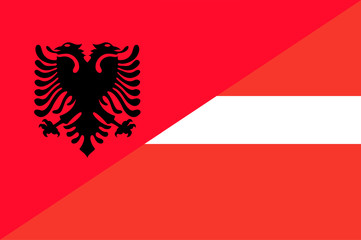 Waving flag of Latvia and Albania 