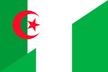 Waving flag of Nigeria and Algeria 