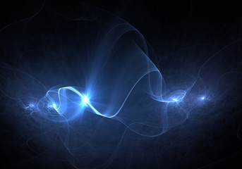 Blue Smoke on Black Background