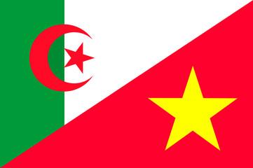 Waving flag of Vietnam and Algeria 