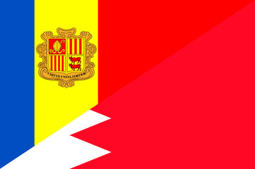 Fototapeta premium Waving flag of Bahrain and Andora 