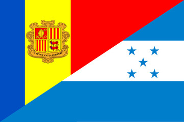 Waving flag of Honduras and Andora 