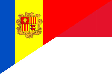 Waving flag of Monaco and Andora 