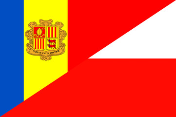 Obraz premium Waving flag of Poland and Andora 