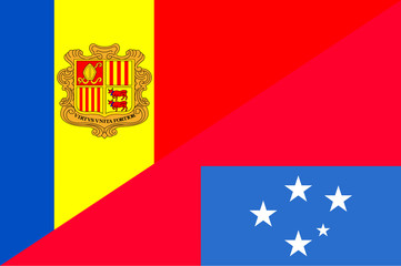 Waving flag of Samoa and Andora 