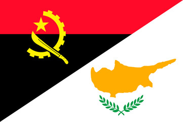 Waving flag of Cyprus and Angola 