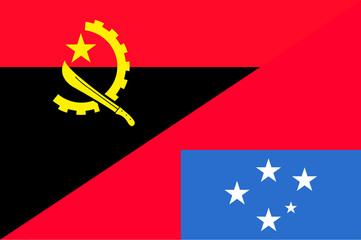 Waving flag of Samoa and Angola 