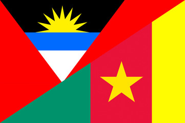 Waving flag of Cameroon and Antigua and Barbuda