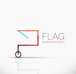 Fototapeta na wymiar Logo flag, abstract linear geometric business icon