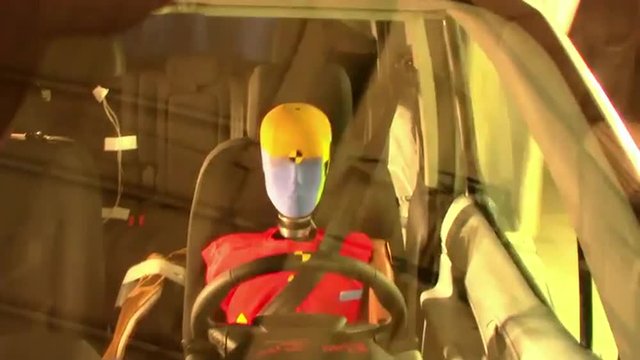 The National Highway Transportation Safety Board crash tests a 2014 Ford Transit.