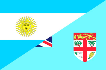 Waving flag of Fiji and Argentina 