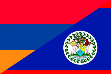 Fototapeta premium Waving flag of Belize and Armenia 