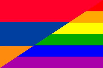 Waving flag of Gay and Armenia 