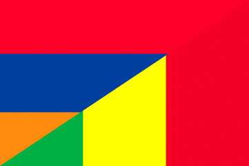 Waving flag of Mali and Armenia 