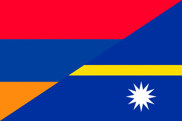 Waving flag of Nauru and Armenia 
