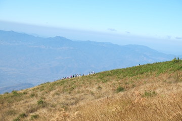 Fototapeta premium People hiking in the mountain 