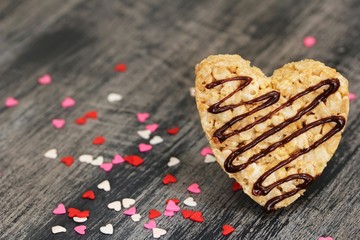 Heart shaped Rice crispy treats