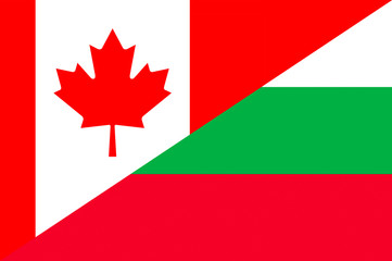 Waving flag of Bulgaria and Canada