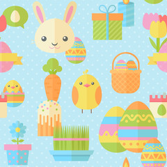 Cute Easter seamless pattern